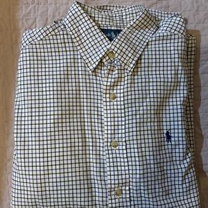 Ralph Lauren polo dress shirt (black/blue check pattern) medium